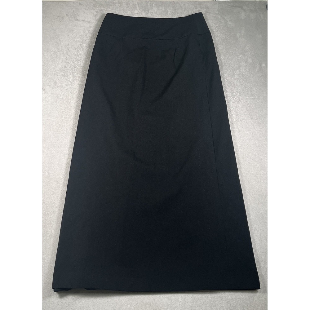 Annex Women's Size 12 Black 100% Wool Midi Skirt Button Front A-Line *EUC - Picture 7 of 10